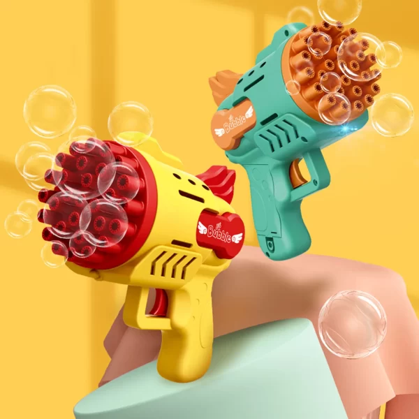 Bubble Gun Kids Toys Electric Automatic Soap Rocket Bubbles Machine Outdoor Wedding Party Toy LED Light Children Birthday Gifts 6