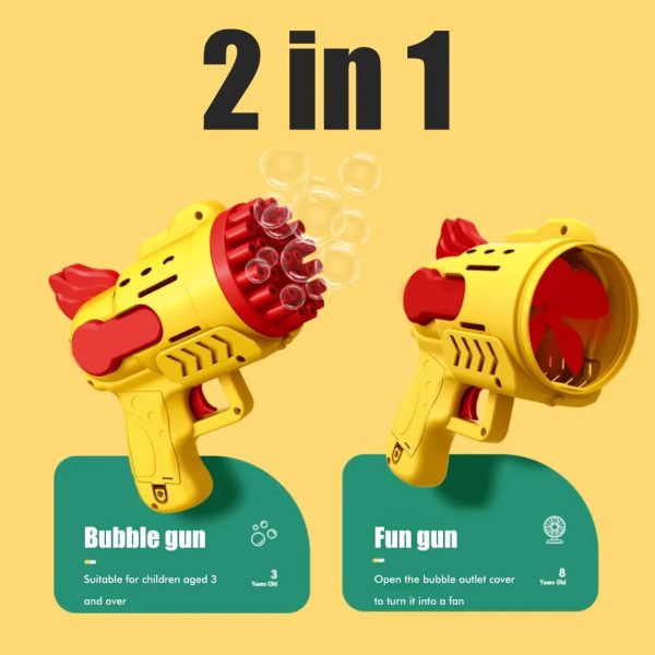 Bubble Gun Kids Toys Electric Automatic Soap Rocket Bubbles Machine Outdoor Wedding Party Toy LED Light Children Birthday Gifts 4