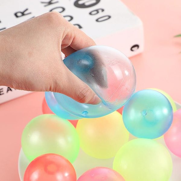 5/10pcs Luminous Sticky Ball Toys 4.5cm Sticky Wall Home Party Games Glow in the Dark Novelty Toys Decompression Squeeze Toy 3
