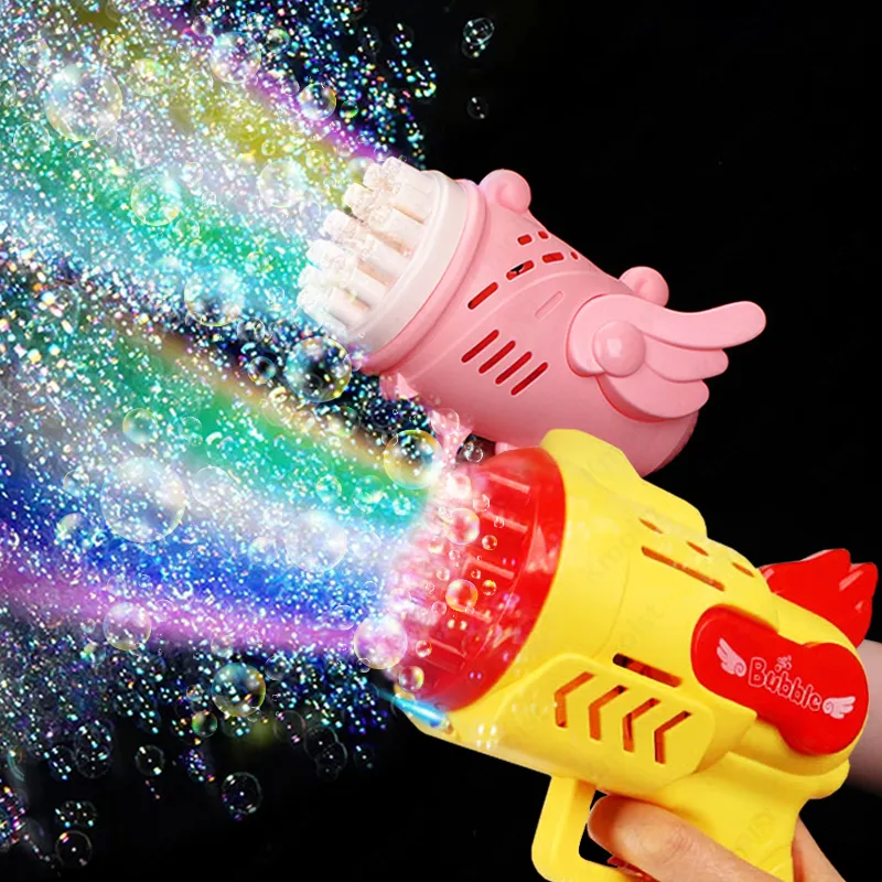 Bubble Gun Kids Toys Electric Automatic Soap Rocket Bubbles Machine Outdoor Wedding Party Toy LED Light Children Birthday Gifts 1