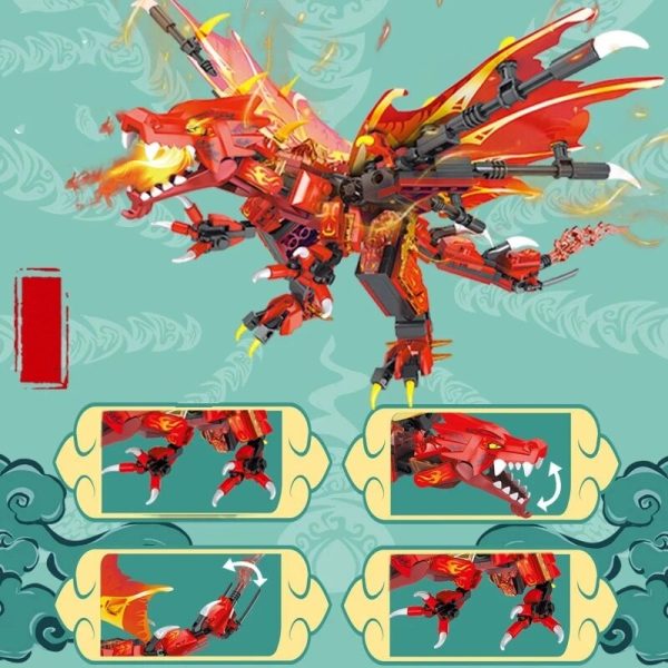 Fire Attack of the Flame Dragons Building Blocks Sets 3
