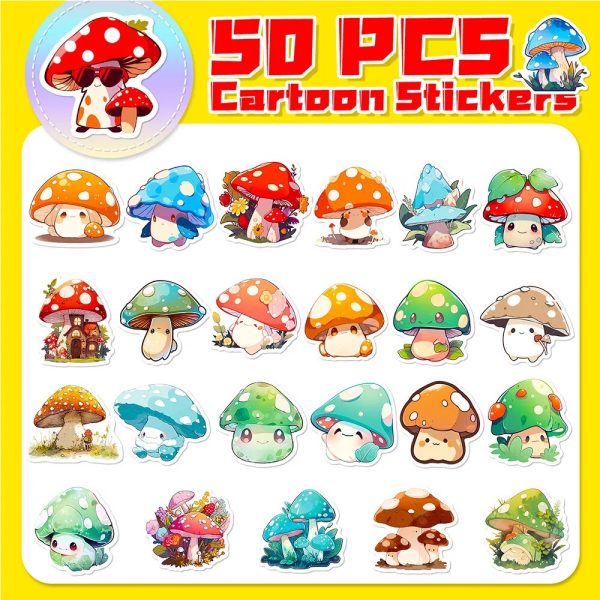 Mushroom Stickers (10/30/50/100 Random Stickers) 4