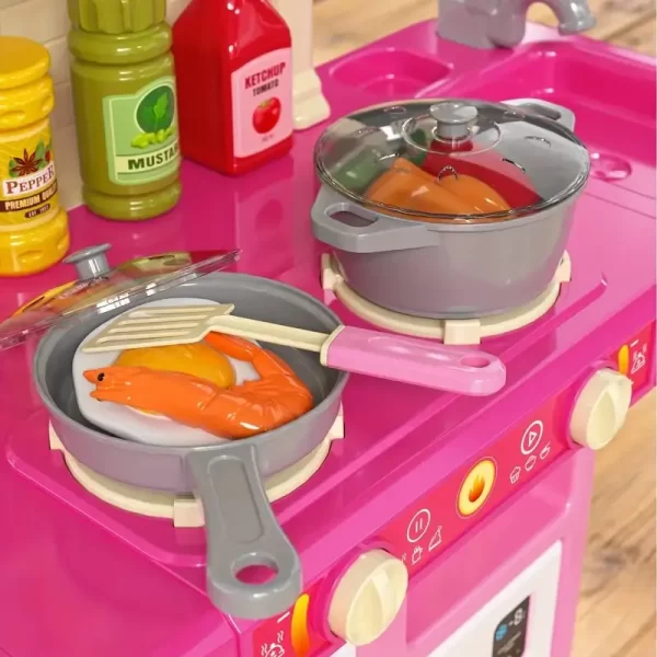 Play Pretend Toy Kitchen (Realistic Sounds and Lights) 2