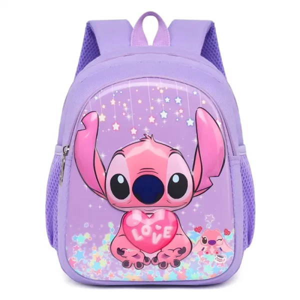 Stitch New Kindergarten Boys and Girls Backpack Daypack Kids Bags Kawaii Female Large Schoolbag Backpack 5