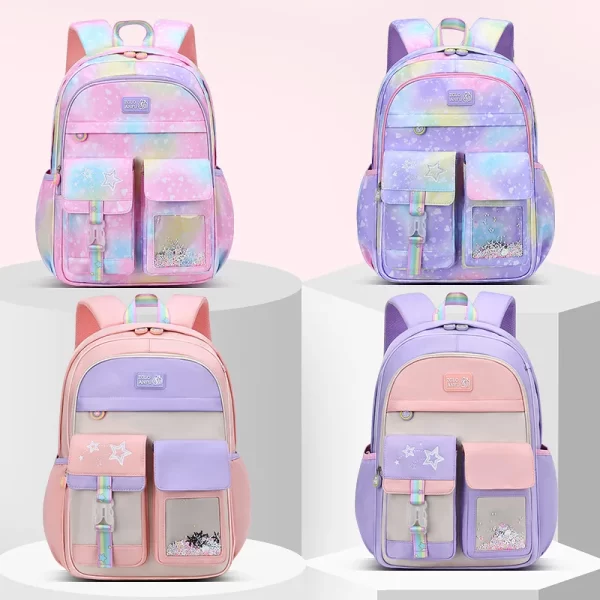 Children School Bags For Girls Kids Satchel Primary Orthopedic School Backpacks Princess Backpack teenager Schoolbag knapsack 2