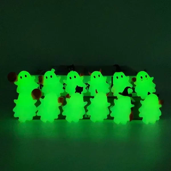 Halloween Ghostees Angel Small Figurines for Phone Halloween Ghost phone Figurine Mini Model Doll Peel-and-stick Ornament Gift 5