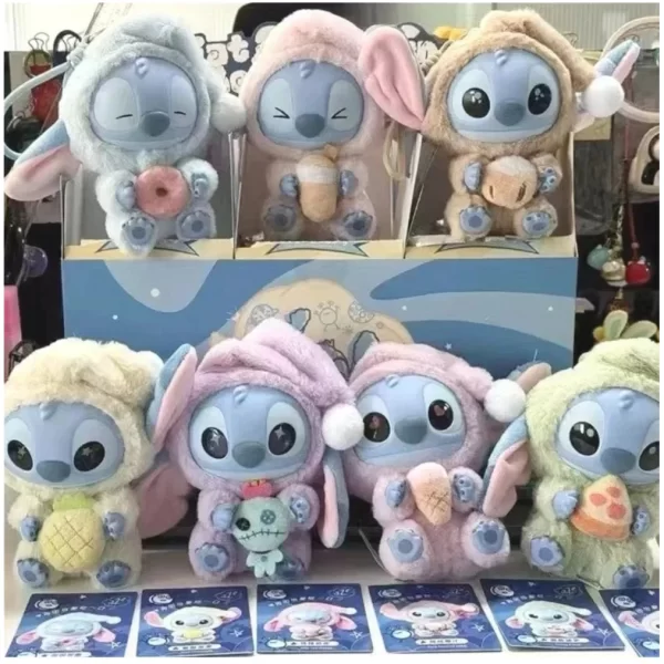 New Disney Stitch Eat Some Thing Before Sleep Series Vinyl Blind Box Bag Pendant Cute Plush Doll Mystery Box Toy Birthday Gifts 2